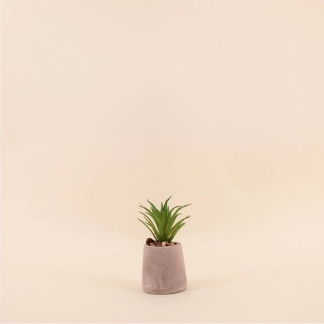 Plante artificielle pot ciment 11cm (1/4)