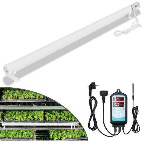 Randaco Gewächshausheizung Elektrische Stabheizung Weiß für Gewächshäuser Flexible Installation 240W Mit 3000W Digitaltemperaturregler