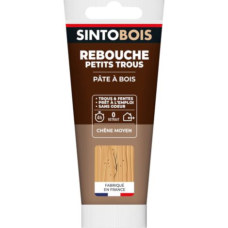 Rebouche imperfections - Pâte à bois naturel 80g Chêne moyen SINTO