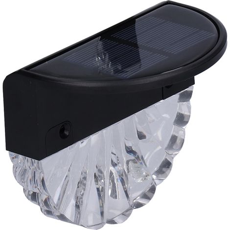 Lampe de clôture solaire, éclairage décoratif extérieur pour cour, jardin, villa, aménagement paysager, petite lampe de clôture, lumière chaude + double mode RGB, noir, lot de 4. (1/5)