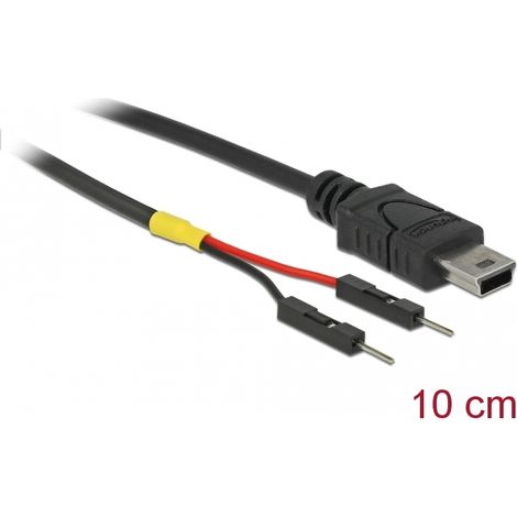 Delock Cable de alimentación USB Mini-B a 2 x cabezal con pines separado macho de energÃa de 10 cm