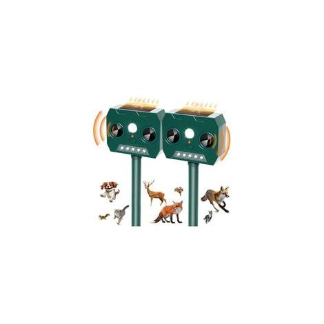 2 Pièces Repulsif Chat Exterieur, 2025 Ultrason Solaire Répulsif pour Chiens Imperméable IP45 12m 120° Répulsif Animaux Jardin avec Lumière LED pour Martres Chats Chiens Renards (1/4)