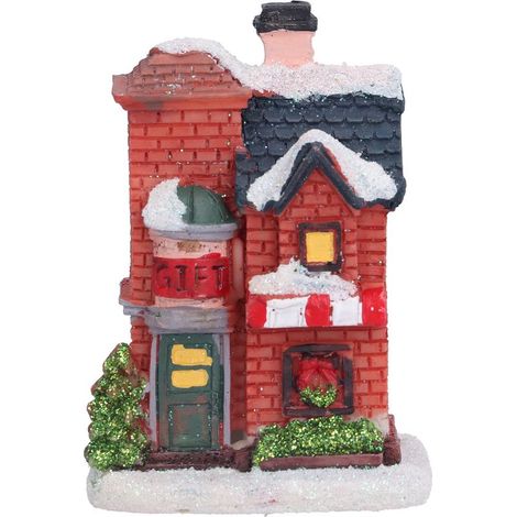 Maison en Résine Lumineuse LED Chaleureuse - Décoration de Paysage Micro pour Noël - Cadeau de Fêtes (1/5)