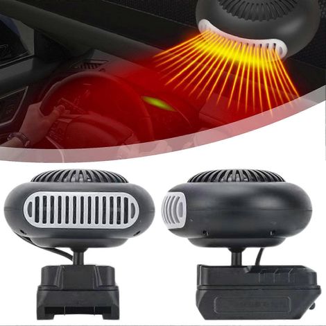 Chauffage d'appoint portable à piles, réversible à 90°, 2 températures, 2 ports USB, compatible avec les modèles BL1830, BL1850, BL1840, BL1845, BL1815, BL1820 et BL1860B. (1/4)