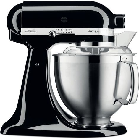 Robot da cucina KitchenAid Artisan 5KSM185 da 4,8 litri. Colore: Nero lucido.