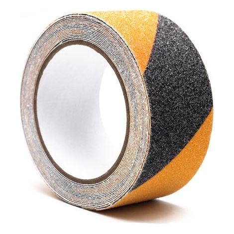 Nastro adesivo antiscivolo. Aderenza ottimale. Per pavimenti e scale. Nastro di segnalazione antiscivolo. Tenuta forte. Nastro di segnalazione impermeabile per uso esterno. 5 x 5 cm. (1/5)