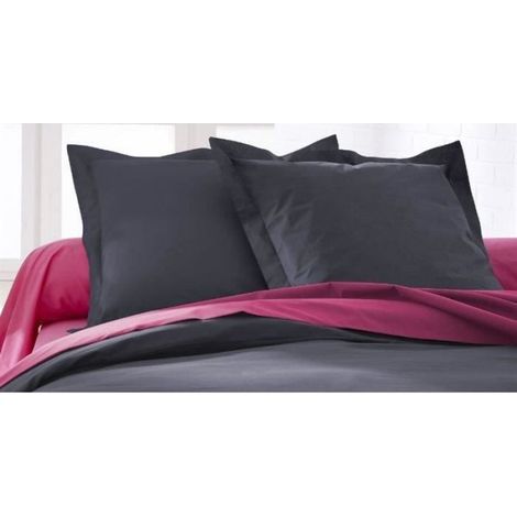 Drap plat 100% coton - 180x290 cm - Jus de myrtille (1/4)