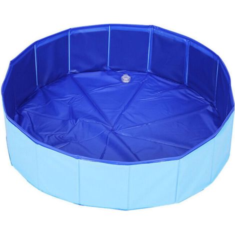 Piscine Pliable - Pour Chien Et Chat - PVC Non Toxique - Fond Renforcé En Panneaux De Fibres Compressées - 30x10 Cm (1/5)