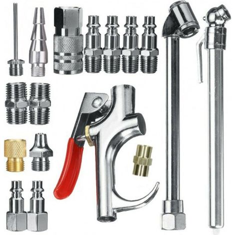 Kit Accessori Compressore ad Aria Compressa 17 pz Raccordi Innesti 1/4 (1/5)