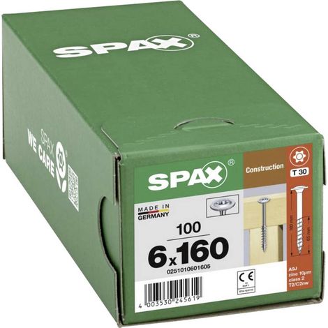 SPAX 0251010601605 Vite da legno 6 mm 160 mm T-STAR plus Acciaio WIROX 100 pz. (1/4)