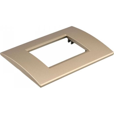 Placca Plastica Quadrata MBL 3M Oro Compatibile Bticino Living BLN89311