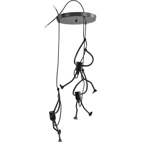 Lustre moderne E27 style rétro en fer forgé pour restaurant, café, magasin de vêtements, chambre d'enfant, 110-220 V (1/5)