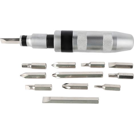 Set mit 12 manuellen Schlagschrauberbits, 13-teilig, Multifunktionswerkzeug für Wartung und Reparatur, robustes Entriegelungsset. (1/5)