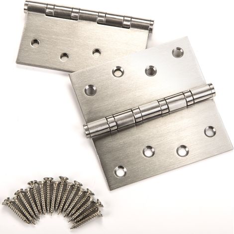 2er Pack - 2 Stück Edelstahl SS201 Türscharnier Aufschraubband 101 x 100 x 2,0 mm Tragkraft 50 Kg kugelgelagert (1/3)