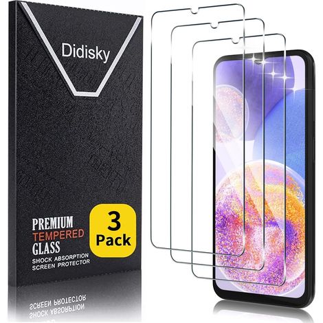 Lot de 3 Protecteur Verre Trempé pour Samsung Galaxy A23 4G/A23 5G, Film Protection écran, dureté 9H, Pas de Bulles, Haute définition (1/5)