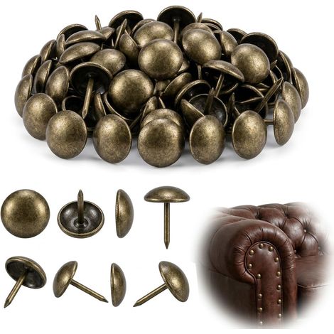 50 Pièces Clous de Tapissier 11x17 mm, Punaises Décoratives en Métal Antique pour Meubles, Clou Tapissier Rétro pour Fauteuil, Canapé, Lit et Bricolage, Épingles d'Ameublement Robustes (1/5)
