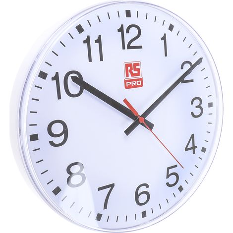 Horloge Analogique Murale RS PRO, Ø 300mm, incassable ( Prix pour 1 )