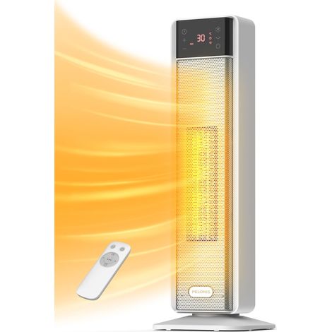 Chauffage d'appoint 2000W, Chauffage électrique avec télécommande et thermostat, 75° Oscillation (1/5)