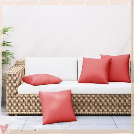 Coussins de canapé - VINGVO - 360387 - Lot de 4 50x50 cm - Polyester résistant UV et eau - Rembourrage fibres creuses (1/5)
