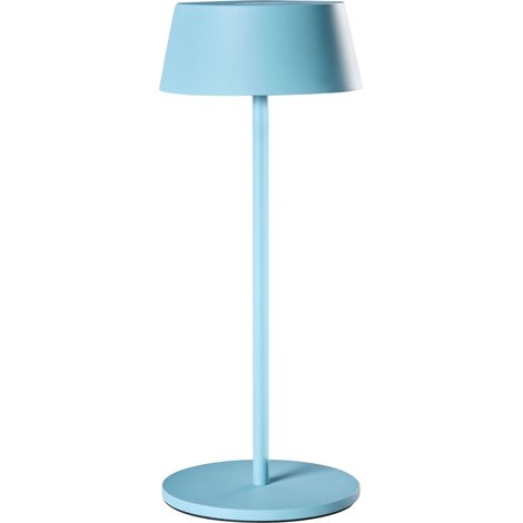Lampada LED wireless da interno ed esterno in metallo con porta USB C ricaricabile blu Guder