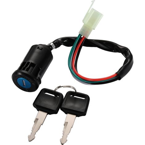 Interrupteur à clé d'allumage à 4 broches de remplacement pour scooters, quads, motos tout-terrain, mini-motos et karts chinois de 50 à 125 cm3 (1/4)