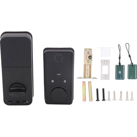 Verrou à empreinte digitale en alliage d'aluminium pour maison, clavier tactile avec mot de passe et carte, compatible Tuya Smart, serrure de porte à code (1/5)