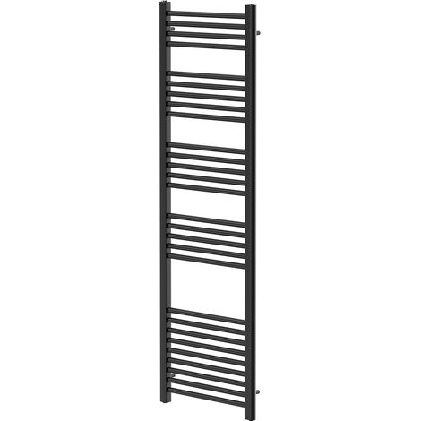 Colore Matt Black 1600mm x 500mm Straight Heated Towel Rail (1/5)