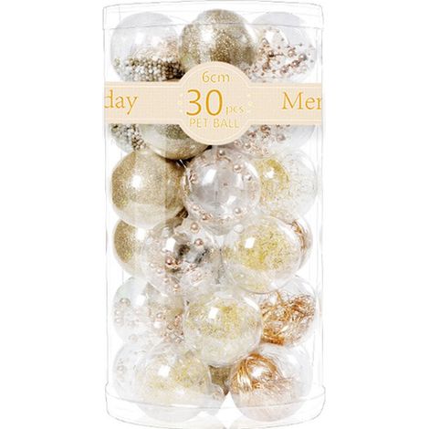 Dekorative Weihnachtskugeln mit zarten Plüschverzierungen (1/4)