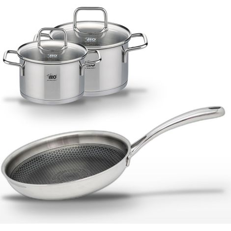 Lot Poêle 28 cm Elo Relief Evolution & 2 Faitouts Elo Citrin 14/12 cm (1/5)