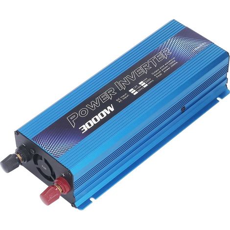 Onduleur de Voiture 3000W Pur Sinus avec Ventilateur et Port USB, Convertisseur DC 12V vers AC 220V 50Hz Bleu (1/5)