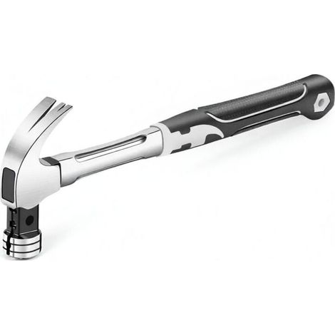 Marteau griffes multifonction Tête ronde 283g fer Manche fibre et inox Pour enfoncer et arracher clous Outil menuiserie et charpente (1/5)