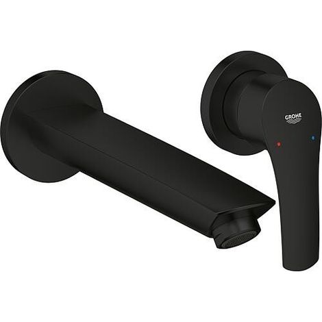 Mitigeur de lavabo mural 2 trous – Finition noir mat – Hauteur 209 mm – Débit 5 l/min – Mousseur réglable GROHE AquaGuide (1/5)