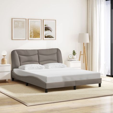 Cadre de lit sans matelas-Structure de lit taupe 160x200 cm tissu 989994 (1/5)