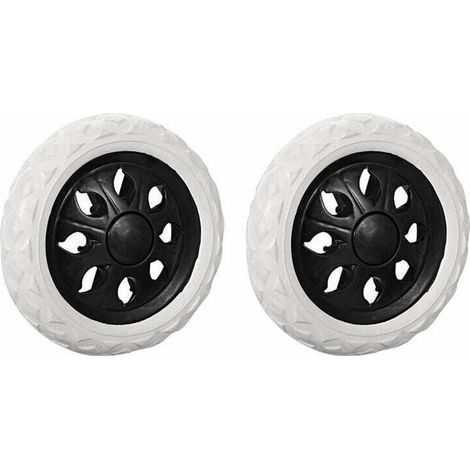 Lot de 2 roulettes de rechange pour chariot de courses en caoutchouc mousse (Noir, Roues chaudes) (1/5)