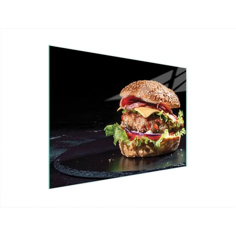 PLANCHE À DÉCOUPER EN VERRE 40x30 HAMBURGER (1/5)