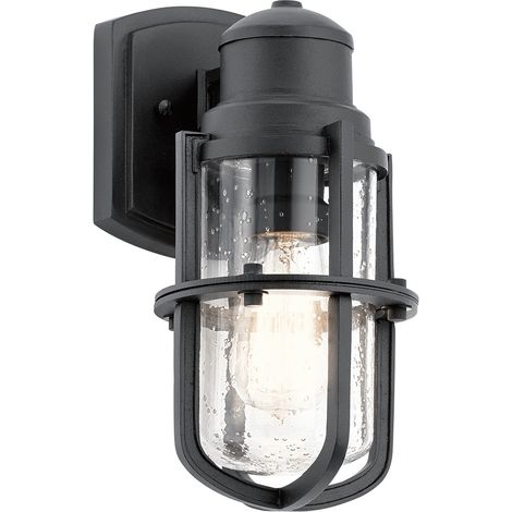 Lanterne murale d'extérieur à 1 ampoule Elstead Suri, noir texturé, IP44, E27 (1/3)