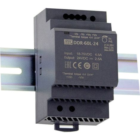 Mean Well DDR-60G-15 Hutschienen-DC/DC-Wandler (DIN-Rail) 15 V/DC 4 A 60 W Anzahl Ausgänge:1 x Inh