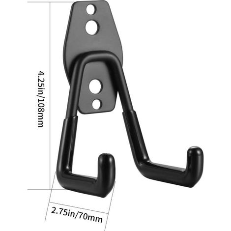 Set di 4 ganci da parete per garage, doppio gancio portaoggetti per garage, gancio portaoggetti per utensili elettrici, garage, scala, sedia (1/4)