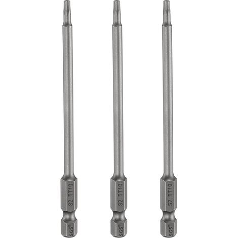 3Pcs Embout Tournevis Torx TT10 1/4" Hex Tige Longueur 4" (100mm) (1/5)