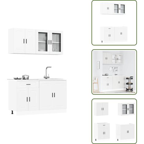 Ensemble d'armoires cuisine 4pcs Kalmar blanc bois d'ingénierie - Ensemble D'armoires De Cuisine - Ensemble D'armoires De Cuisine - Ensemble D'armoires - Armoire De Cuisine (1/5)