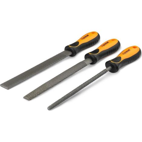 3tlg Feilenset 200MM Holzraspel Flach/Halbrund/Rund mit Anti-Rutsch Griff (1/5)