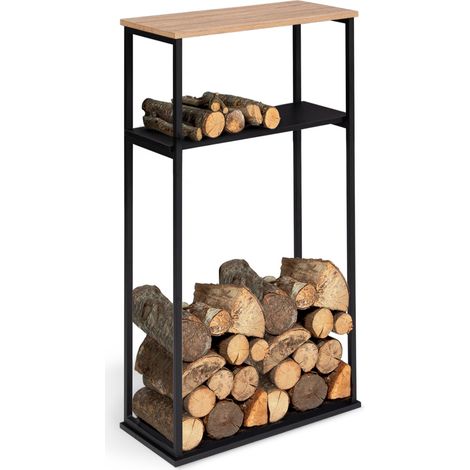 Vertikale breite Holzablage mit Regalen 33 x 66 x 112 CM für Kaminholz (1/5)