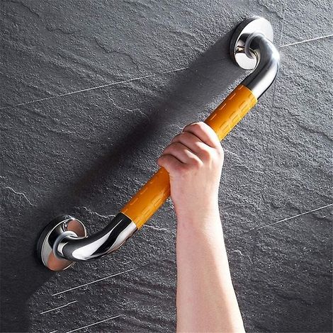 Barre d'appui de sécurité en acier inoxydable 304 pour salle de bain - Main courante antidérapante murale pour la sécurité autour de la baignoire et des toilettes (50 cm) (1/4)