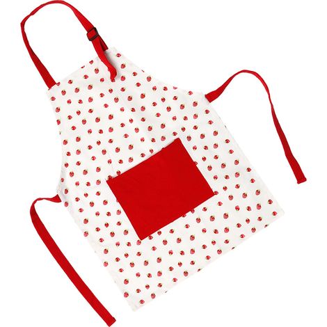 Tablier de cuisine pour enfants, fraises rouges, idéal pour la pâtisserie et la peinture (1/5)