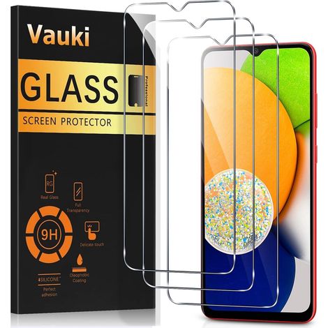 3 Pièces Verre Trempé pour Samsung Galaxy A03 / A03s / A02s, Ultra Résistant Film Protection Écran, HD Ultra Transparent, Sans Bulles, Dureté 9H Glass, Vitre Protecteur 6,5", Clear (1/5)