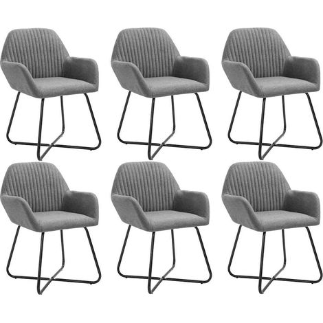 Lot de 6 Chaises de salle à manger - Chaises à dîner Gris foncé Tissu BV630827 - BonneVie (1/5)