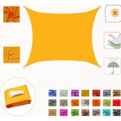 2x3 m voile d\'ombrage jaune rectangulaire extérieur auvent de jardin anti - UV (1/5)
