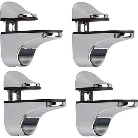 UlisemSupport D'étagère en Verre Réglable, 4 Pcs Support D'étagère en Verre, Pince en Verre à Fixation Murale, Support pour Étagères en Verre, pour Tablette Verre (1/4)