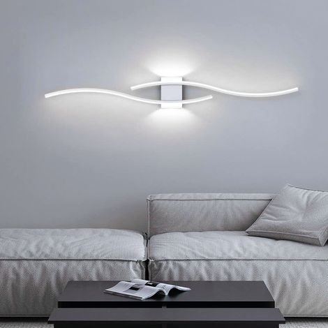 Applique murale moderne en arc, Applique LED d'intérieur, lampe de chevet, Plafonnier, Lampes décoratives, 60 cm x 15 cm (lumière blanche 6000 K) (1/5)