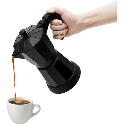 Moka Express: La Cafetière Expresso Iconique, Cafetière Italienne Electrique, 300 ML, Aluminium, Noir (1/5)